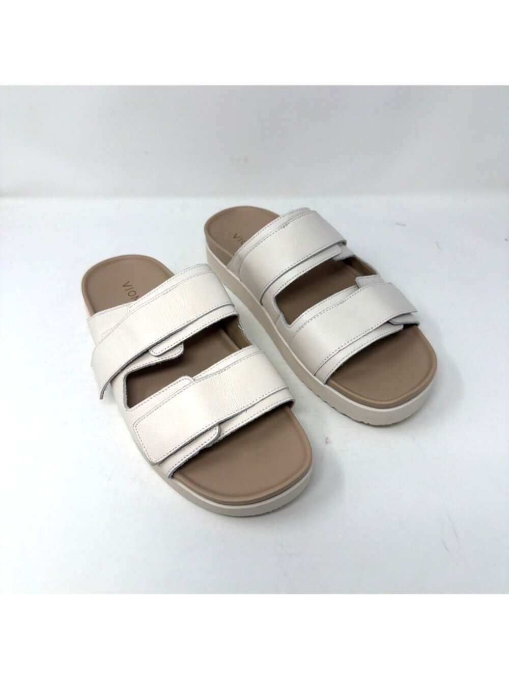 Vionic Riviera Women's Sea Salt Leather Slide Sandals Arch Support Size 11